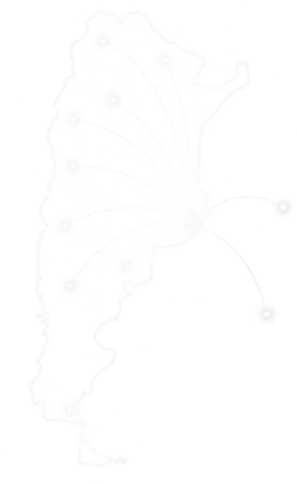 Map of Argentina with expansion lines from Buenos Aires
